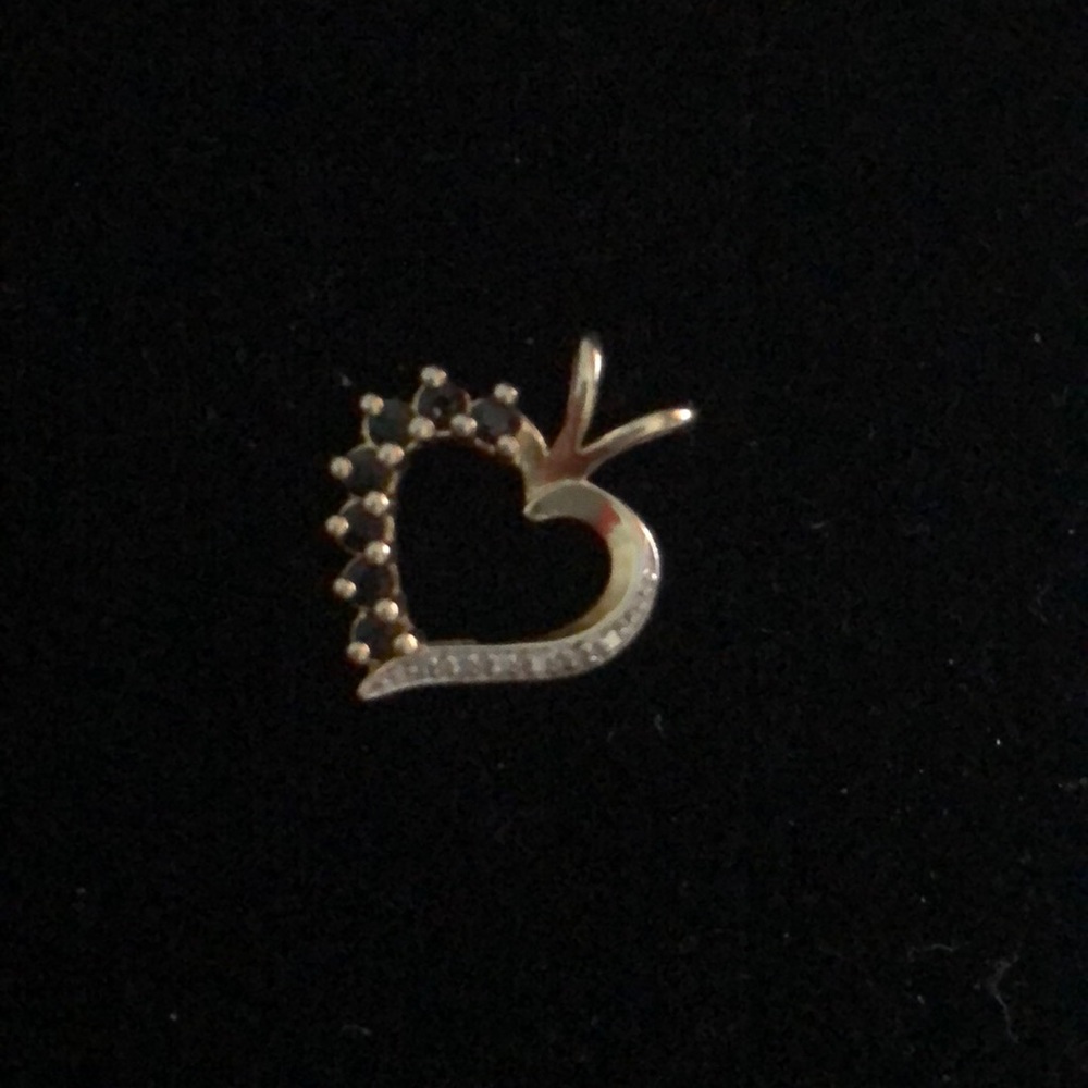 Heart Pendant Sapphires/Diamond Accents 925